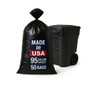 95-96 Gallon Extra-Large Black Garbage Can Liners, Heavy-Duty Trash Bags,
