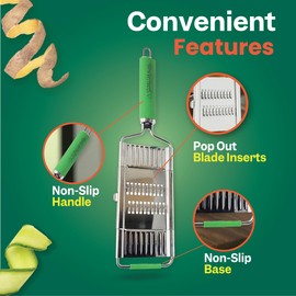 Ultimate Irish Slicer – Amazing Veggie Slicer for Effortless Kitchen Prep Made Simple! – Use it as a Food Shredder, Slicer & Grater - Multifunctional Slicer with Non-Slip Handle & Base