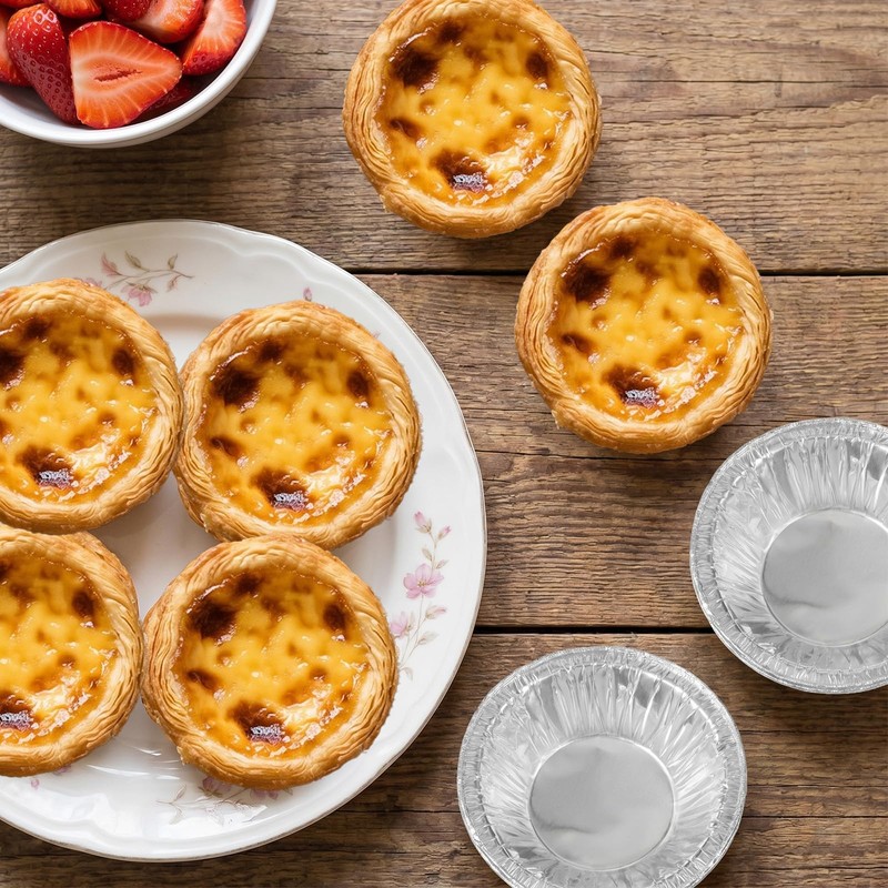 Alrhso 100 Pack Disposable Ramekins Egg Tart Baking Cups 2.8