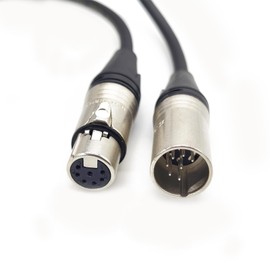 FOWIUNYE 7 Pin XLR Cable Connector, 7 Pin xlr Tube Microphone Cable Balanced Male to Female Connections for Microphone and Audio Interface, Straight Female to Male XLR Plug Cable（5Meter）