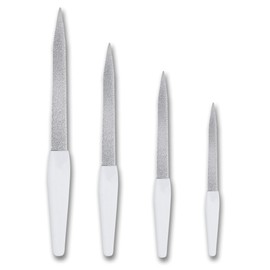 Premium Metal Nail Files by ZAMAHA UK - Durable Reusable Dual Sided Nail Care Accessories - Suitable for Professional Pedicure & Manicure - Ergonomic Handle Shape - Set of 4