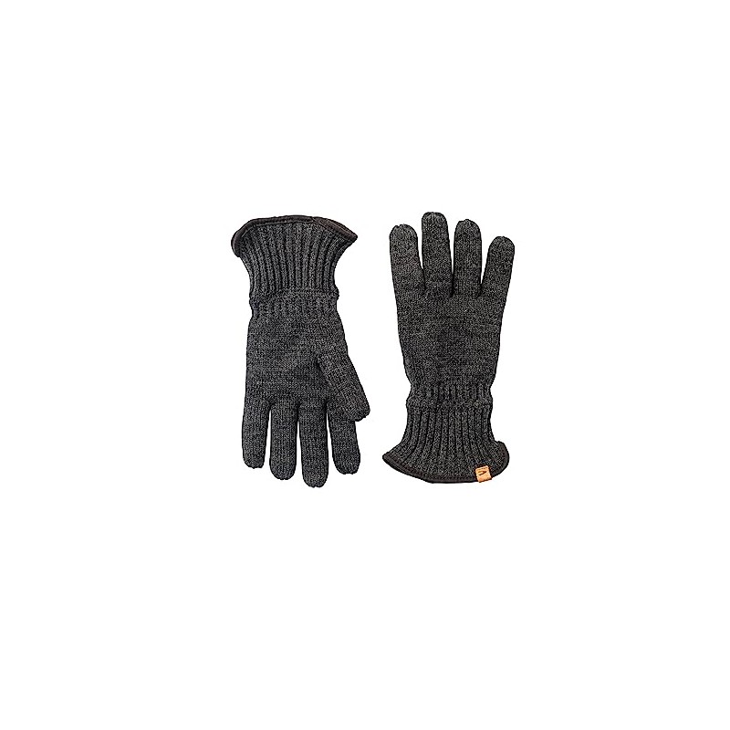 camel active Men's Knitted Gloves with Warm Lining, darkgray