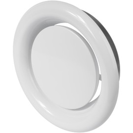 Repa Market ø8" Inch White Steel Exhaust Diffuser with Flange - Soffit Vent Grille - Adjustable Valve for Optimal Airflow - Quiet Duct Air Extraction - Indoor Ventilation - Round Duct Cover