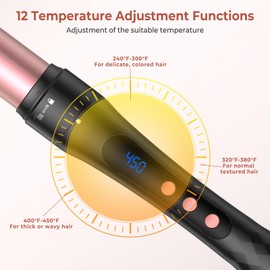6 in 1 Curling Iron,Curling Wand Set and Thermal Brush Hair Tool,12 Temp Heating Setting Hot Comb,Interchangeable Ceramic Wand Curling Iron 110-240V