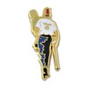 Shriner Silent Messenger Masonic Lapel Pin - [Gold & White][1''