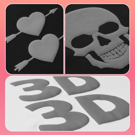 VinylRus Silver Puff Heat Transfer Vinyl -12” x 6ft Puffy 3D Grey Iron on Vinyl for T-Shirt, Gray Puff HTV Vinyl Roll for Silhouette Cameo,or Maker, Easy to Cut and Weed