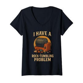 Womens I Have A Rock Tumbling Problem V-Neck T-Shirt