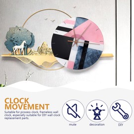 jojofuny Clock Movement Mechanism Replacement Kit with Walnut Wood Hands - DIY Silent Quartz Clock Parts for Repair and Replacement