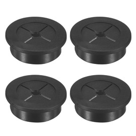 M METERXITY 4-Pack Rubber Grommets for Wiring 32mm Desk Grommet Double-Sided Flexible Cable Cord Grommet Desk Hole Cover for Cables/Wires Through Protection Cable Grommet [Black]