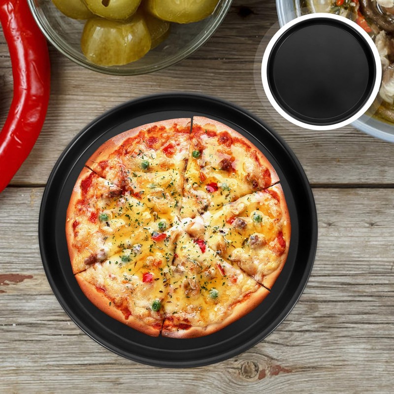 Zerodeko 12.59 Inch Round Oven Pizza Crisper Pan Non-Stick Baking