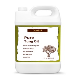 64 oz Natural Pure Tung Oil for Wood Finishing Food Grade Safe, Waterproof Tung Oil for Wood Floors Indoor & Outdoor Furniture