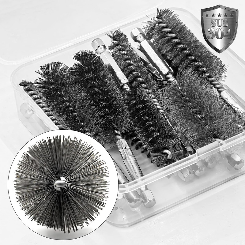 Attoshow 16-Piece Bore Brush Set - 304 Stainless Steel Drill