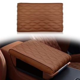 Car Center Console Cover-Armrest Box Mat, Memory Foam Car Center Console Cover Protector, Universal Waterproof Arm Rest Cushion, Car Decor Accessories for Most Vehicles, SUVs, Trucks, Cars(Brown)