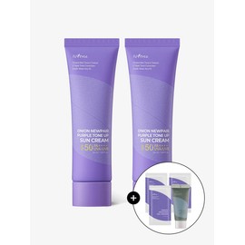 Isntree [1+1]Onion New Fair Purple Tone-Up Sun Cream 50ml (Mugwort Clay Mask 20ml+Gel Cream 2ml*3 free) / [1+1]어니언 뉴페어 퍼플 톤업 선크림 50ml(머그워트클레이마스크20ml+겔크림2ml*3개증정)