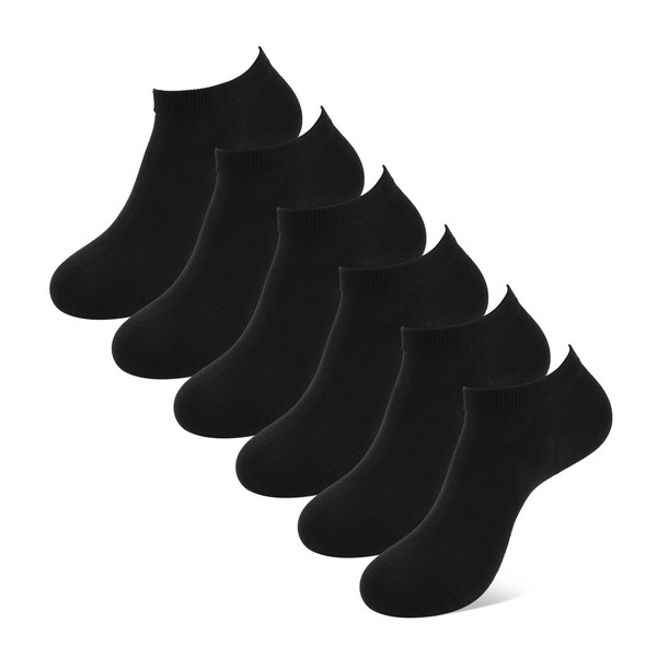 Roypad Men's Socks, Short Socks, Black, 6 Pairs Set, All