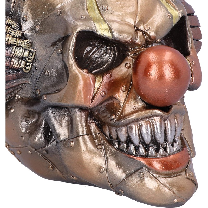 Nemesis Now Mechanical Laughter Horror Steampunk Clown Skull Ornament, Bronze,