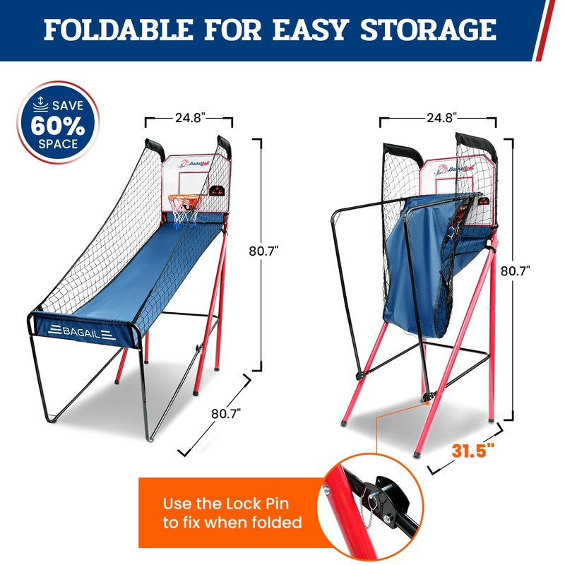 BAGAIL Basketball Arcade Game, Electronic Basketball Shooting Game, Arcade Sounds,