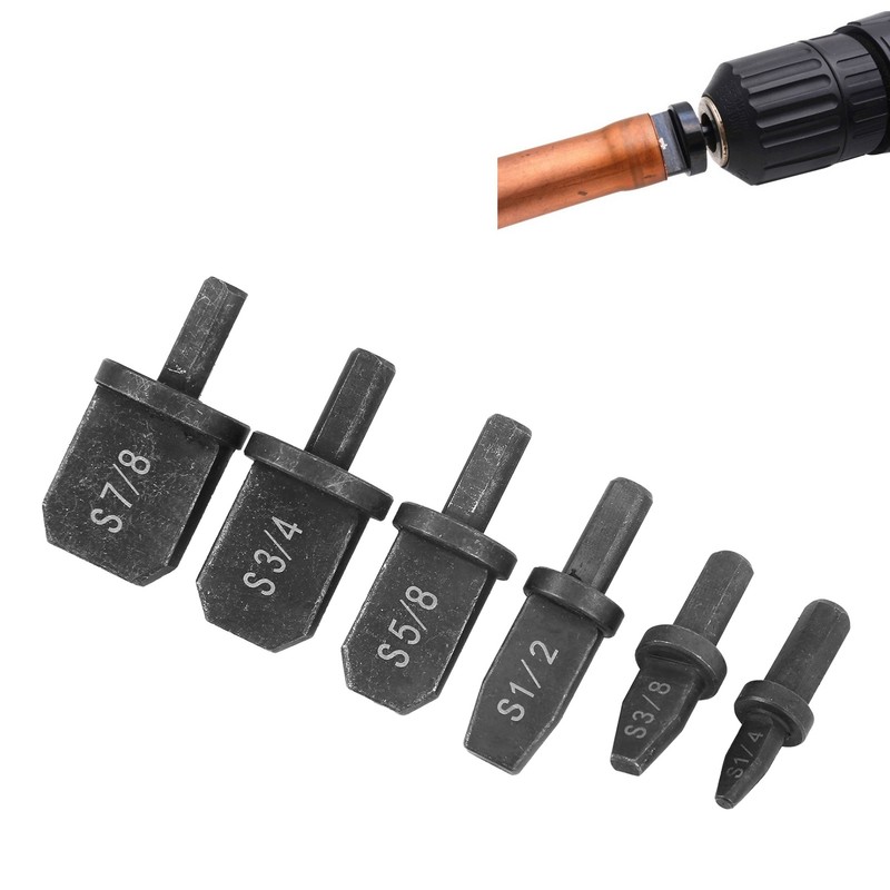 6Pcs Tube Expander Drill Bit Set Manual Pipe Swaging Flaring