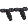 2Pcs 3 Way Junction Box Waterproof T Shape Cord Connector