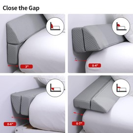 MABOZOO Pillow Wedge for Headboard Gap,Light Grey Bed Wedge Gap Filler Queen Size,Foldable Bed Wedge Pillow for Headboard,Foam Mattress Gap Filler,60"x6"x6"
