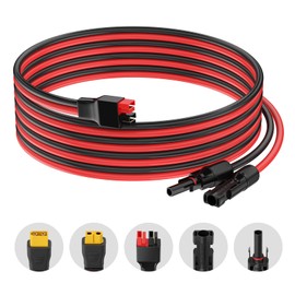 baluoqi Solar Connector to Anderson Adapter Cable 12AWG 2FT Extension Cable for Portable Power Station/Solar Panel