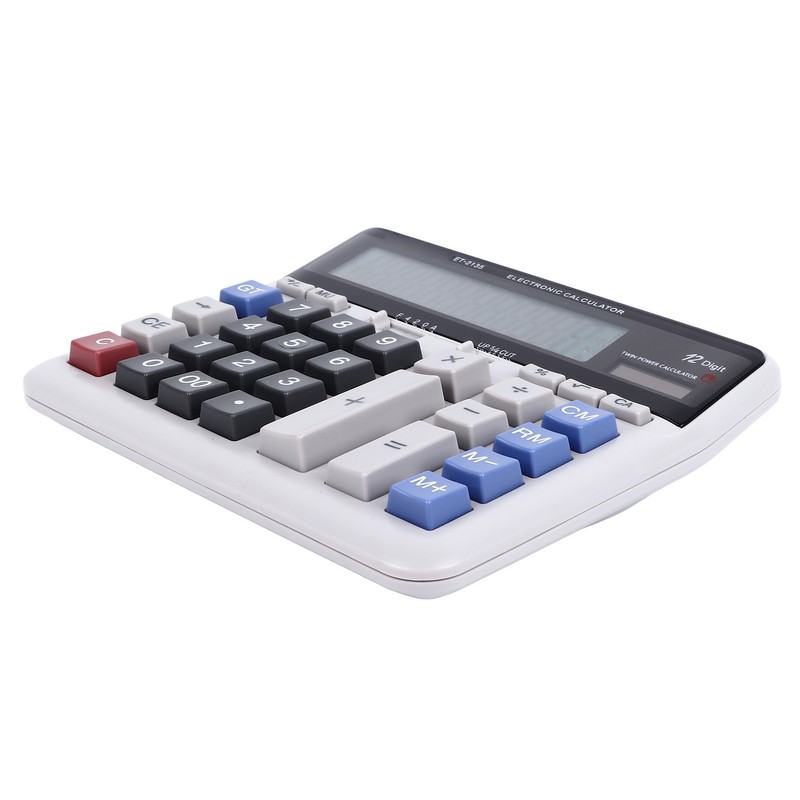Solar Calculator 12 Digit Large Keys Clear Display Office Calculator