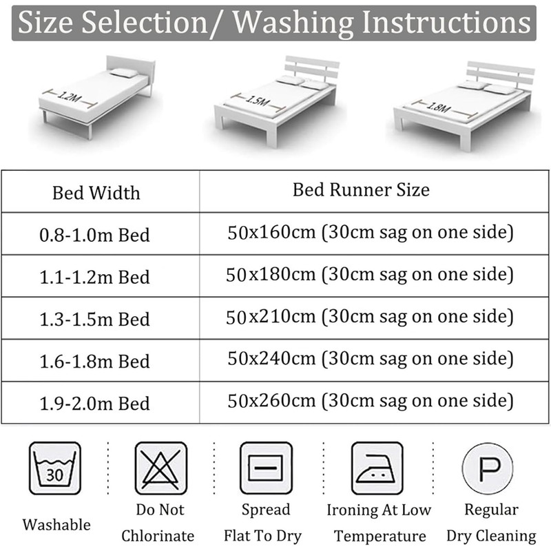 Guest Ruyunlai Bed Runner King Size,Beige Bed Runner For 2