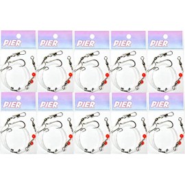 Halibut Drift Rigs 15lb, 10 Pcs Pre-Rigged Setup, for Saltwater Bottom Fishing, Includes Durable Leader Line & Hooks, Ideal for Halibut, Lingcod & Deep Sea Fishing