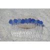 Genuine Cobalt and Cornflower Blue Sea Glass Hair Comb