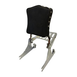 Studded - Sissy Bar Backrest & Luggage Rack for Harley Davidson Softail FXST/FLST Models (200mm Wide Rear Tire)