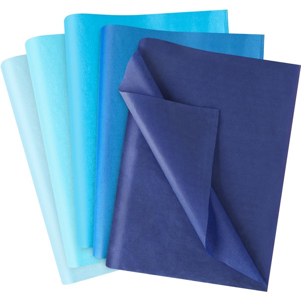 VGOODALL 75 Sheets Blue Colourful Tissue Paper, Tissue Paper, 50 cm x 35 cm, Craft Paper, Gift Wrapping Paper for Mermaid, Birthday Party, Birthday, Wedding