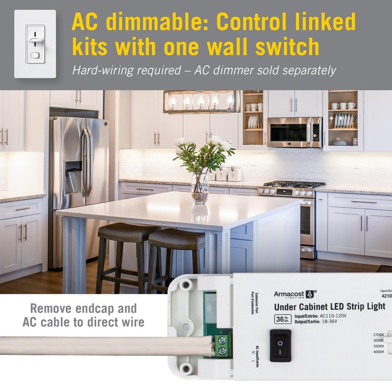 Armacost Lighting 34" White CCT Tunable Under Cabinet Lighting LED