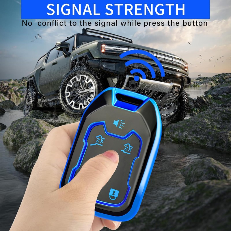for GMC Key Fob Cover with Keychain, Key Case Shell