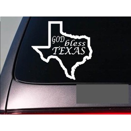 EZ-STIK Texas God Bless 6" stickerE742 State Outline Home map Decal Vinyl