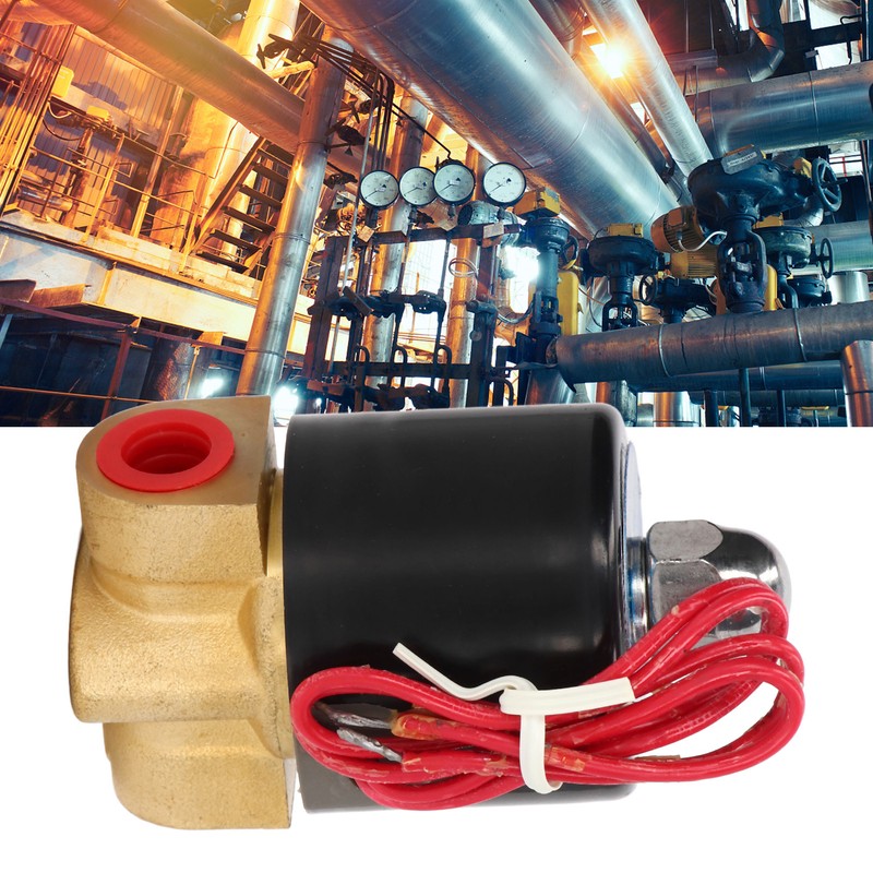 Brass Electric Solenoid Valve 2W025‑08 Normally Closed 1/4in 2 Position