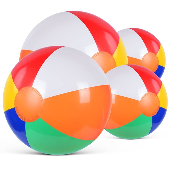 flintronic 4PCS Beach Ball, Inflatable Beach Ball for Kid Adults,