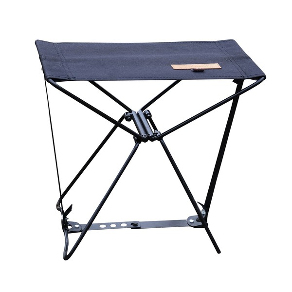 S'more Iron Compact Camping Stool,Compact Portable Folding Stool,One-Step Installation, 600D Oxford Cloth, Lightweight and Sturdy, for Outdoor Walking Hiking Gardening Fishing BBQ (Black)