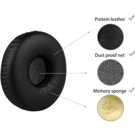 WH-XB700 Replacement Ear Pads Compatible with Sony WH-XB700 Wireless Headphones, Akkiv Earpads Cushions with Soft Protein Leather and Memory Foam (Black)