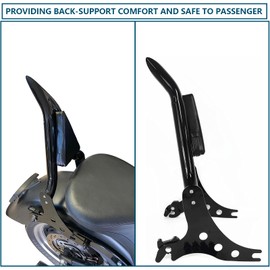 DreDoggMoto 22" Black Sissy Bar Fatboy Detachable Quick Release Rear Passenger Backrest Docking Hardware Compatible With Harley Fat Boy 2007-2017 Softail 2006-2012 Cross Bones Night Train Bar