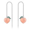 Peach Earrings Sterling Silver Peach Threader Earrings Fruit Jewelry For