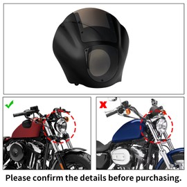 TCMT Quarter Head Fairing Windshield w/39mm Fork Clamp Fit for Harley Sportster XL1200 883 48 72 Dyna Low Rider Street Bob Wide Glide Fat Bob