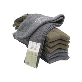 ZIMMERBAUER 3 Pairs of Wool German Army Socks, Work Socks, Warm Ski Socks, Hiking Socks, Wool Socks, Socks for Men and Women, olive