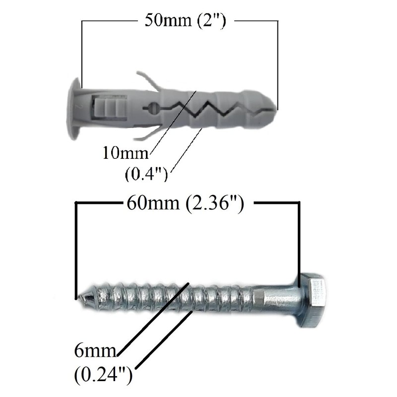 Wall Plugs M10 10 x 50mm and Heavy Duty Coach