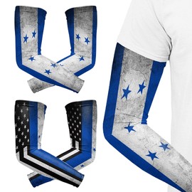 HJKLONE Honduras Flag Cooling Arm Sleeves Cover Uv Sun Protection Arm Sun Sleeves for Men Women Running Golf Cycling 2 Pair