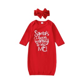 Infant Newborn Baby Girls Floral Sleep Gown Headband Sleepwear Romper Sleeping Bags Outfits (Green, 0-3 Months)