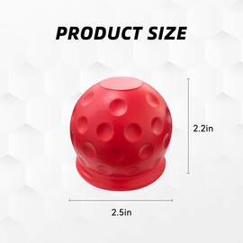Tioollev 2 PCS Trailer Ball Cover, 2 Inch Rubber Waterproof Towing Hitch Ball Protective Cover, Universal Dustproof Tow Ball Sleeve Replacement for Truck RV Trailer, Car Accessories (Red)