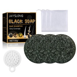 Pack of 3 Grey Shine Hair Soap Grey Shine Hair Revitalisable Natural Grey Hair Removal Soap Grey Hair Removal Soap Cover Grey Coverage Bar Shampoo Hair Soap with Foaming Net Shampoo Brush