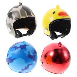 Milisten 4pcs Birds Protective Helmet Costumes Accessories Chicken Arms for Hens Bird Helmet Poultry Helmet Pet Helmet Costumes Bird Hat Chicken Accessories Mini Small Pet Plastic