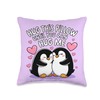 Hug This Pillow Until You Can Hug Me Penguin Purple