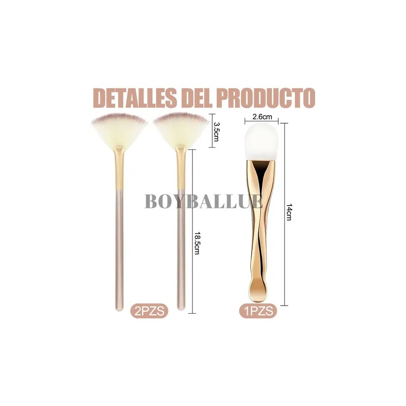 3pz Brochas Faciales Silicona Para Mascarillas Y Limpiadores